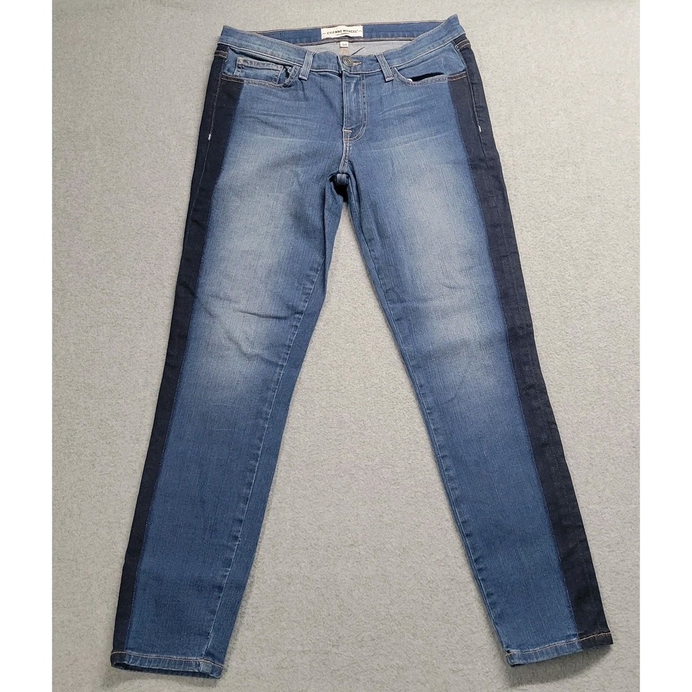 Etienne Marcel Los Angeles Tuxedo Stripe Skinny Jeans Blue Size 30 Blue